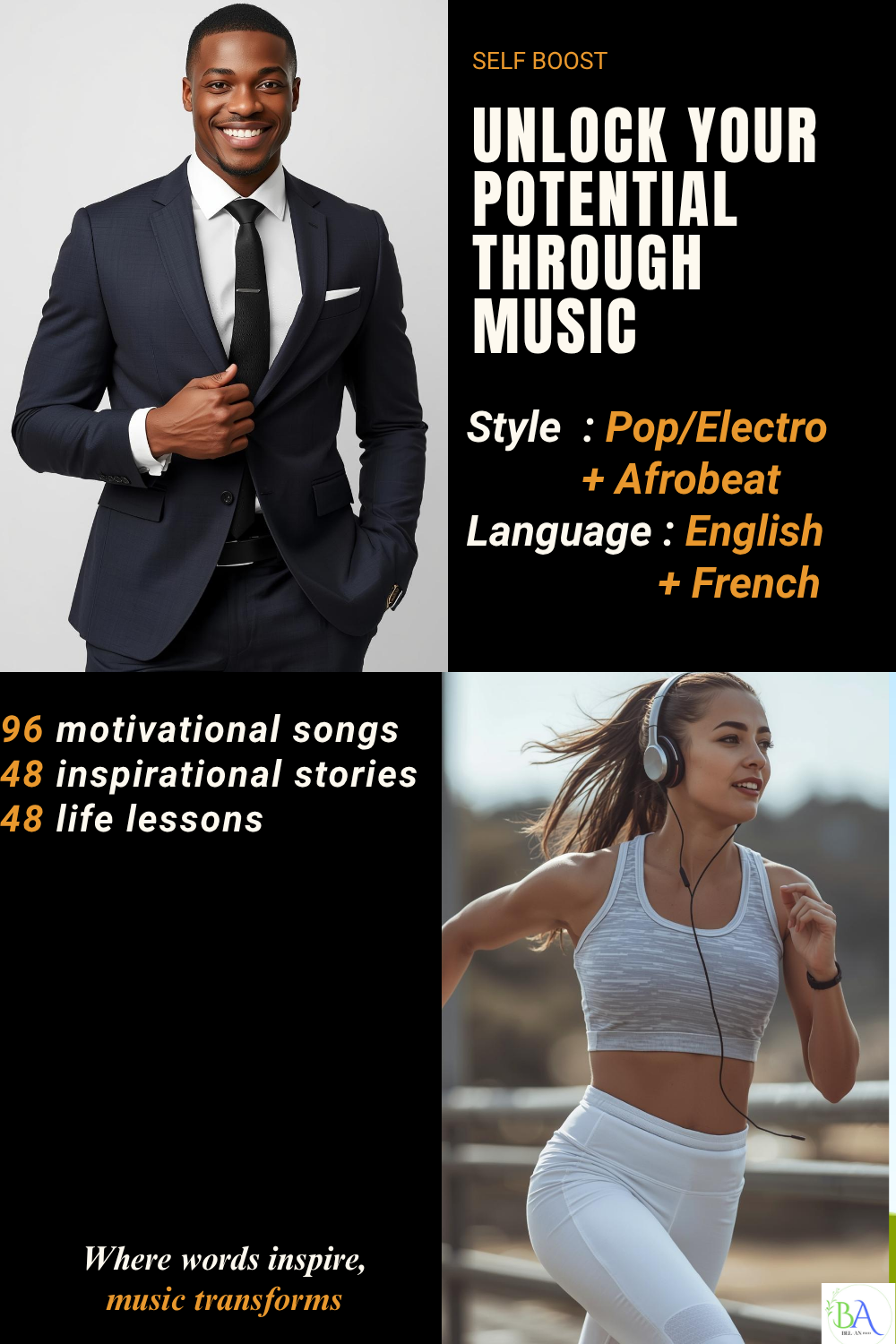7. Unlock your potential through music - 48 Pop/Electro + 48 Afrobeat - English & French