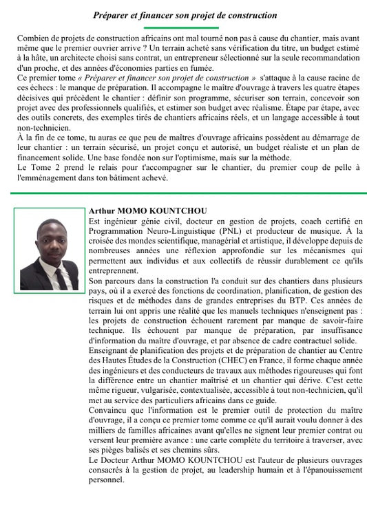 09. Réussir la Construction de son Bâtiment en Afrique : Le Guide du Particulier _ Tome 1 - Préparer et financer son projet de construction - Français